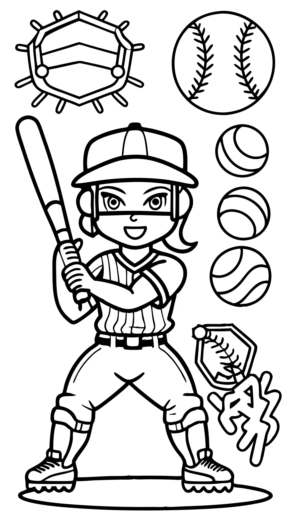 printable softball coloring pages